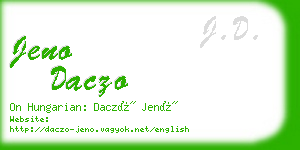 jeno daczo business card